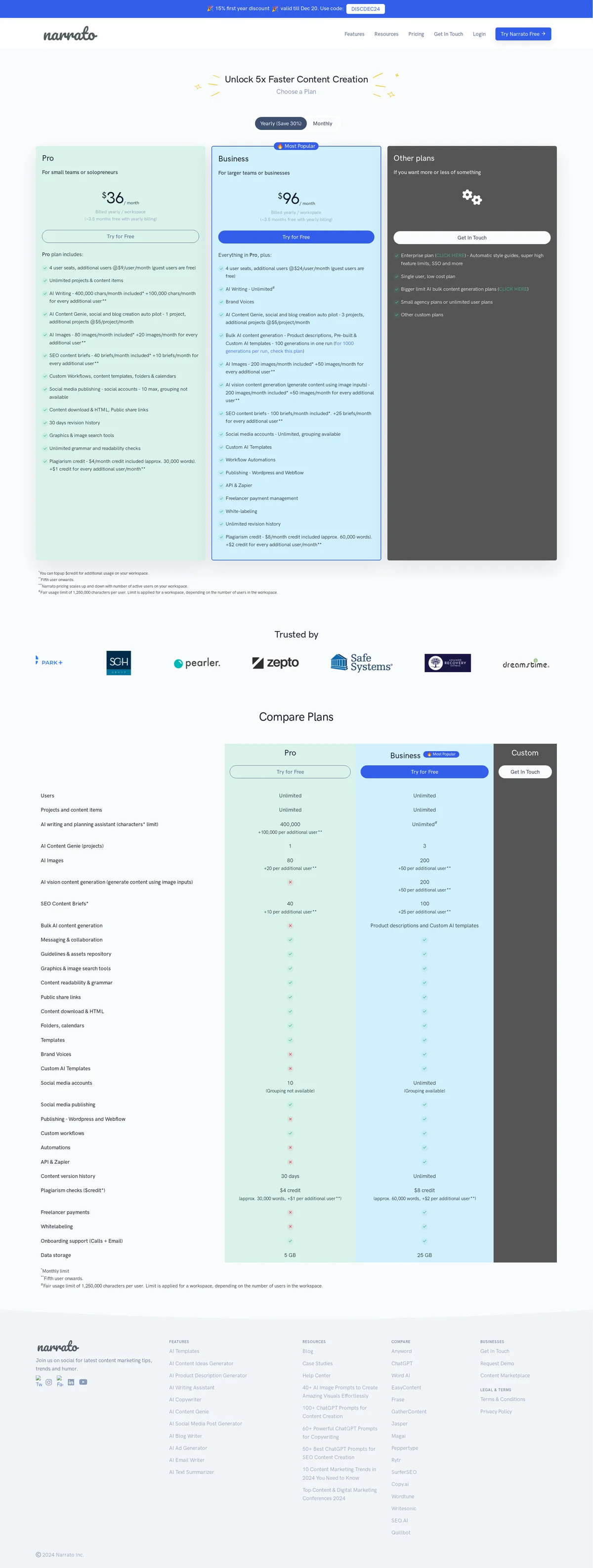 narrato-workspace-pricing