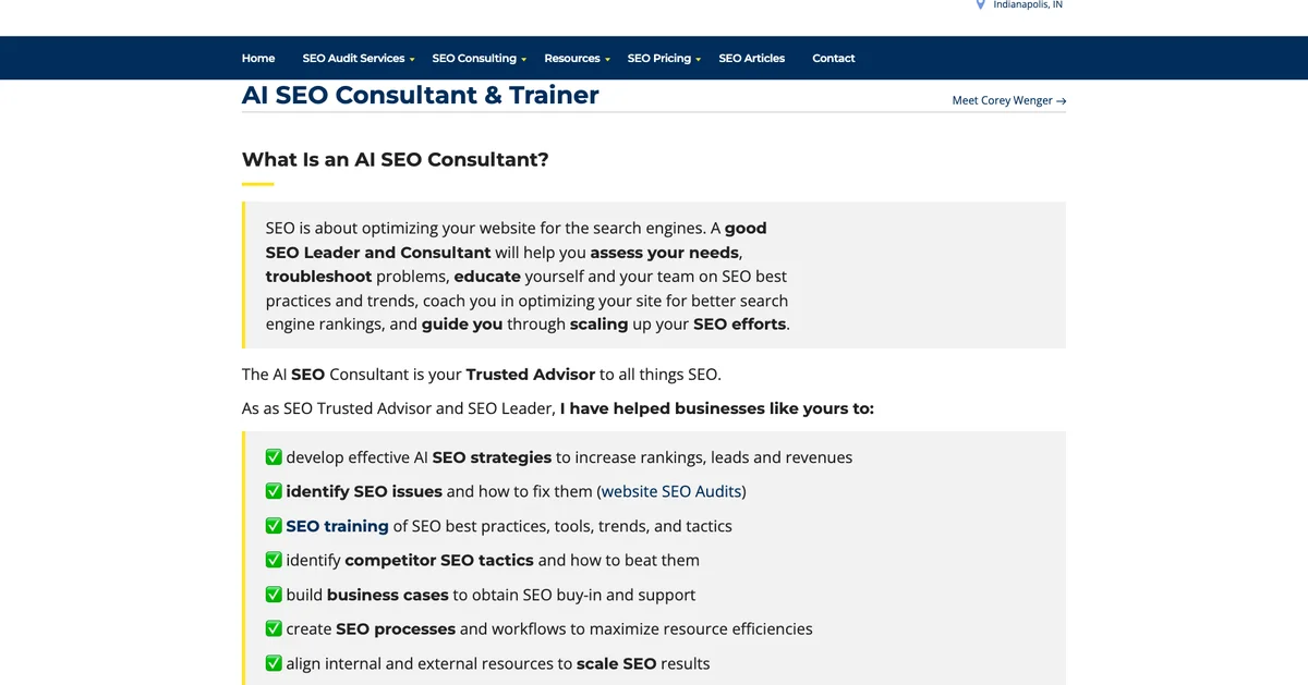 Corey Wenger SEO Consulting